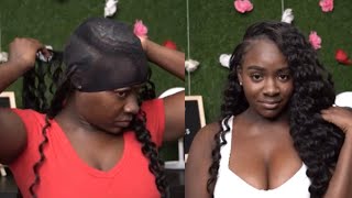 HOW TO | DIY | CURLY HAIR QUICKWEAVE ON NATURAL HAIR | NO FLIP OVER METHOD