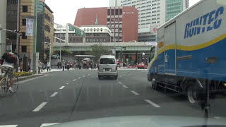 Driving Japan 1080p Tokyo city road, Chuo dori Ave：Nihonbashi Bridge