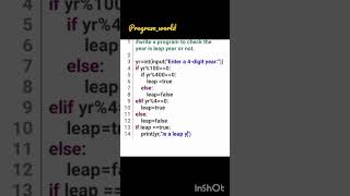 Program to check the year is leap year or not #python #program