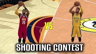 CAN LEBRON BEAT PAUL GEORGE IN A SHOOTING COMPETITION? NBA 2K17 GAMEPLAY!
