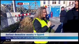 Demolice mostu Opava 18. ledna 2025