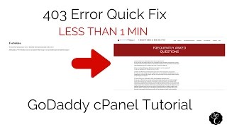 403 Error Quick Fix | Godaddy cPanel Tutorial