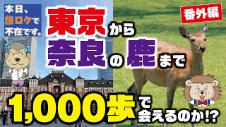 「本日、旅ロケで不在です。」 番外編　東京から奈良の鹿まで1,000歩で会えるのか！？