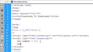 JavaScript: Countdown To Download