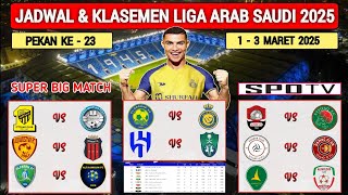 Jadwal Liga Arab Saudi Pekan 23 ~ AL HILAL vs AL AHLI ~ AL ORUBAH vs AL NASSR | Klasemen SPL 2025