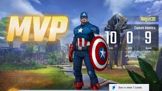 Captain America MVP Fighter 10mins win how to use demo #Marvel Super War 漫威超級戰爭 美國隊長 最強戰士 屈機示範