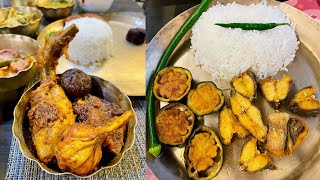 Breakfast to Lunch 🍚মাছ ভাজা থেকে রসুন কষা মুরগির মাংস,ছানার ডালনা,মাছের ঝাল🌶🧄🍗