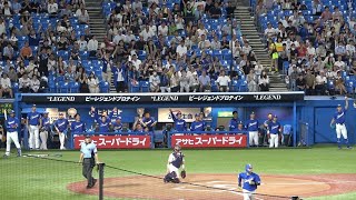 宇佐見真吾 移籍後1号ホームランで勝ち越し！その瞬間、岡林と石川昂弥が歓喜のハイタッチ！（2023年7月13日）