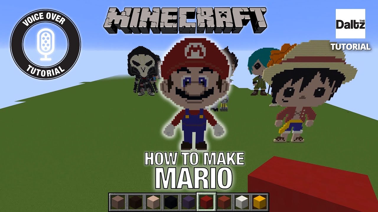 Minecraft Pixel Art Mario Tutorial Youtube