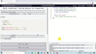 Lesson 89 - Testing objects for properties - freecodecamp