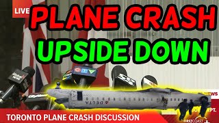 PLANE CRASH DELTA.. Plane Upside Down. Press Conference. Airport in Toronto Canada.