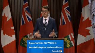 Minister of Labour to make an announcement about tackling Ontario’s labour shortage.