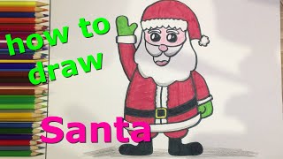How to draw a Santa Claus on Christmas
