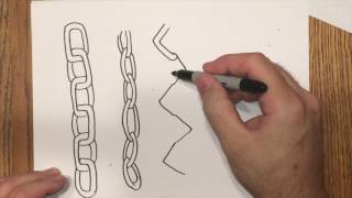 How to draw 3D Chain - Quick & Easy - ANYONE CAN DO THIS!!! maybe.
