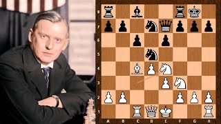 The POWER OF A WORLD CHESS CHAMPION's KNIGHT! || Alexander Alekhine vs Emanuel Lasker || Zurich 1934