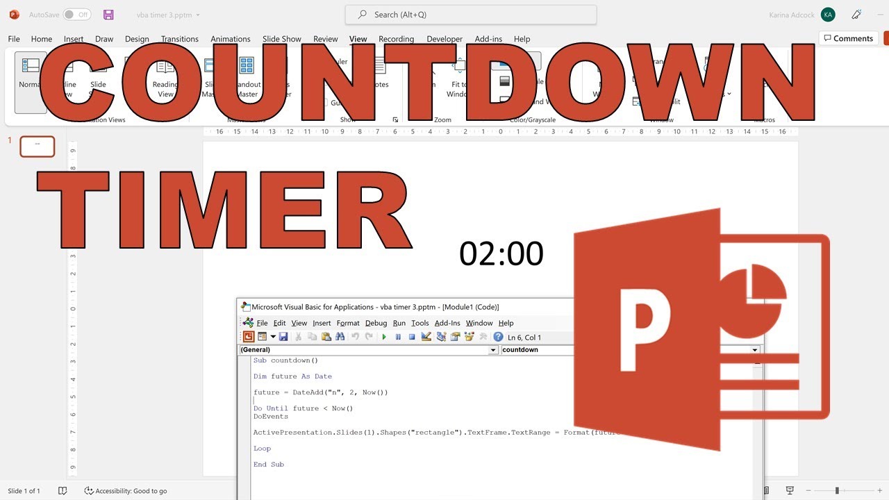 How To Make A Countdown Timer In Powerpoint Using VBA - YouTube