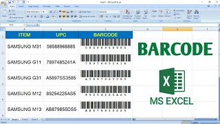 How to Create Barcode in Excel | Barcode in Excel