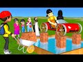 Scary Teacher 3D vs Squid Game Domino Brick vs Water Pipe Dry or Wet 5 Times Challenge