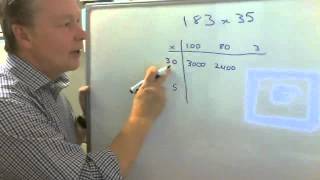 How to do long multiplication using grid or partition method