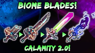 NEW Biome Blade / Galaxia Showcase & Crafting Tree! Terraria Calamity Mod 2.0! Melee Class Loadouts
