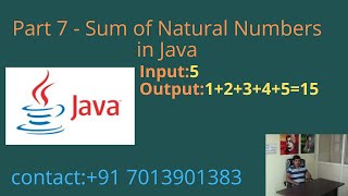 Sum of Natural Numbers in Java - Part 7