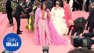 Naomi Campbell is fly in pink on the 2019 Met Gala red carpet