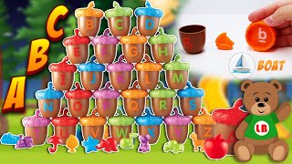 Learn the Alphabet with Surprise Acorns | Toddler Learning Video | Letters and Colors - ABCs
