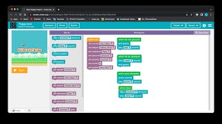 Making a flappy bird using code org