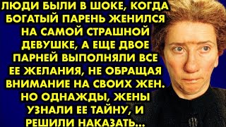 Люди были в шоке, когда богатый парень женился на самой страшной девушке а ещё двое парней выполняли