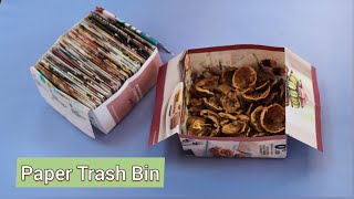 How to make a Paper Origami Trash Bin from recycled Paper Magazine