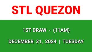 STL QUEZON 1st draw result today 11AM draw result morning Philippines December 31, 2024 Tuesday