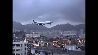 RARE Footage of a Cathay Pacific Boeing 747 LANDING at Kai Tak Airport in Hong Kong!