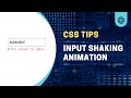 Input Shaking Animation on Invalid Input only with HTML/CSS