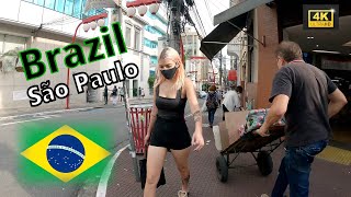 🇧🇷🇯🇵 Sao Paulo Walking Tour Praça da Liberdade JAPANTOWN Brazil [4K]