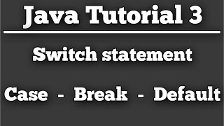 Switch Statement - Getting Started with Java 3 (IntelliJ IDEA)