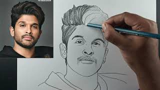 Drawing Allu Arjun | How to Draw Allu Arjun Step by step | Drawing Tutorial