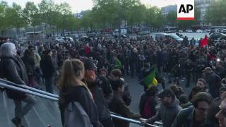 Le Pen advance to run-off sparks Paris protests