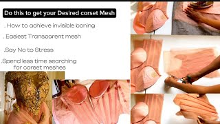 How to create different colours of corset Mesh from Scratch/ Free course! ; Diy Invisible boning