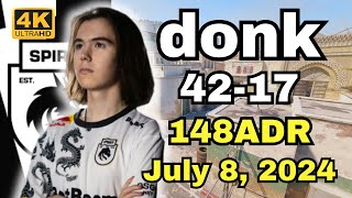 donk (42-17) Dust2 POV | FACEIT Ranked | July 8, 2024 #cs2 #pov