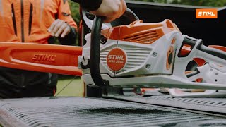 מסור שרשרת נטען STIHL MSA 300 לשימוש מקצועי. חדש באתר חברת ש.ונציה. #stihlchainsaw