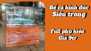 🔴 bể cá kính đúc siêu trong đầy đủ phụ kiện giá 9triệu cả tủ | đồ gỗ chí trung