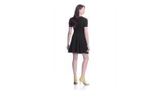 # Nicole Miller Women's Crepe Fit and Flare Dress Black