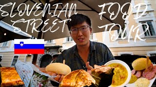 SLOVENIAN STREET FOOD TOUR 🇸🇮 - Burek, Sausages, Gibanica and Istrian Stew in Ljubljana, Slovenia!