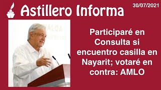 #AstilleroInforma | Participaré en Consulta si encuentro casilla en Nayarit; votaré en contra: AMLO