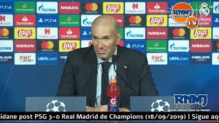 PSG 3-0 Real Madrid Rueda de prensa de ZIDANE | Champions (18/09/2019)