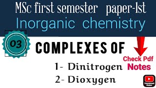 Complex of Dinitrogen and Dioxygen(as a ligand) #mscchemistrynotes #mscnotes  @itschemistrytime