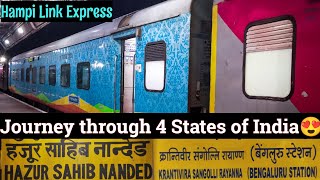 16594 Hazur Sahib Nanded - KSR Benglore(Hampi Link Express) full journey | 22 Hours in train 😍