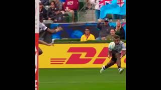 Commentator goes crazy as Fiji's Mocenacagi throws the most beautiful no looking pass!!