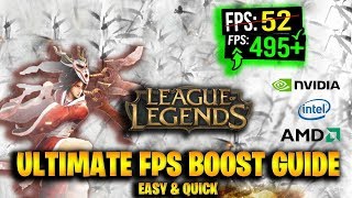 INCREASE FPS IN LEAGUE OF LEGENDS 2019 ! ( ULTIMATE FPS BOOST GUIDE FOR LOL )