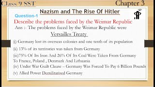 Q1 Describe the problems faced by the Weimar Republic.